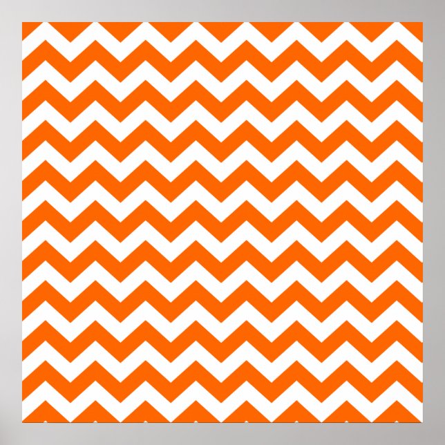 Pôster Tangerine Safari Chevron (Frente)