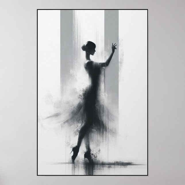 Poster Tango Dancer em Movimento Expressivo (Frente)