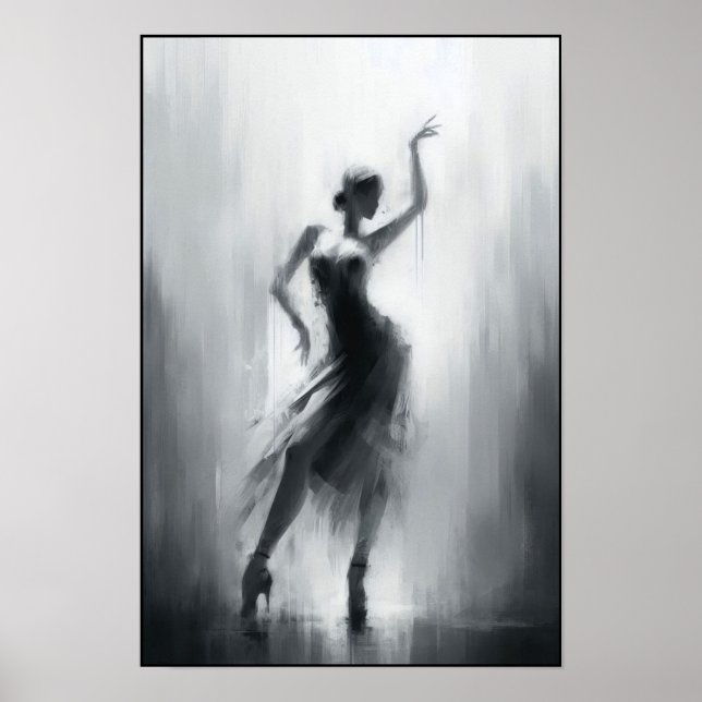 Poster Tango Dancer em Movimento Expressivo (Frente)