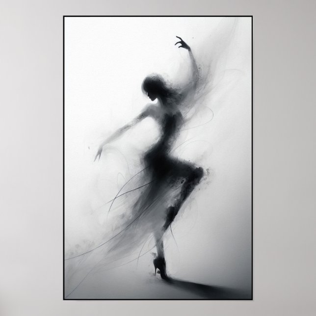 Poster Tango Dancer em Movimento Expressivo (Frente)
