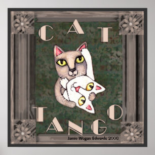 Poster Tango do gato do vintage