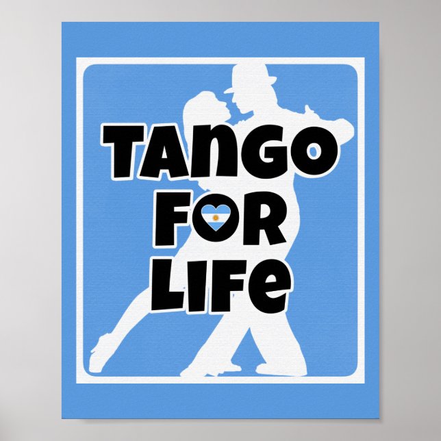 Poster Tango for Life Blue Argentina Heart Casal (Frente)