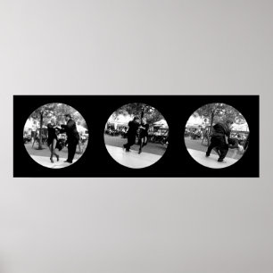 Pôster Tango no Plaza em Buenos Aires - Preto e Branco