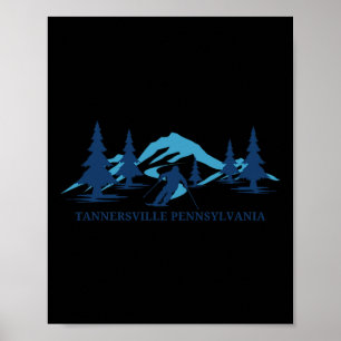 Poster Tannersville Pennsylvania Ski Resort Skiier