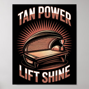 Poster Tanning Bed Tan Power Gym Goers Bodybuilders Men T