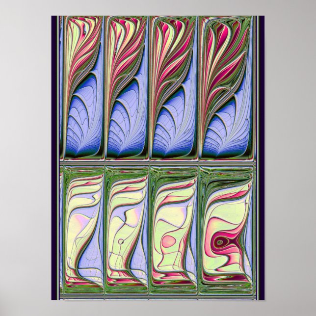 Poster Tanque de Peixes Fractal (Frente)