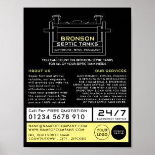 Poster Tanque séptico, Empresa séptica, Engenheiro séptic