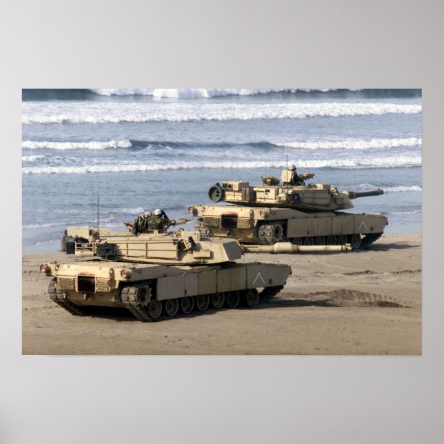 Poster Tanques de batalha principais de Abrams M1A1 (Frente)