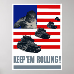 Poster Tanques -- Mantenha-os rolamento
