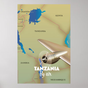 Poster Tanzânia De Avião
