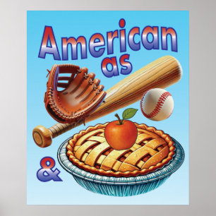 Poster Tão Americano quanto Beisebol e Torta de Maçã