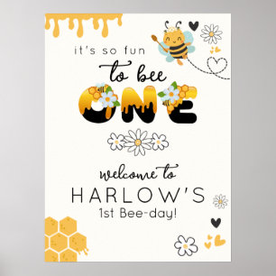 Poster Tão divertido para ser um 1º Aniversário Bem-vindo