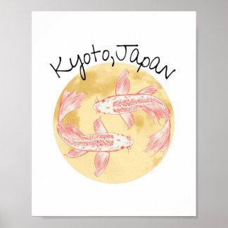 Poster Tao Feng Shui Koi - Terra Ouro - Quioto, Japão