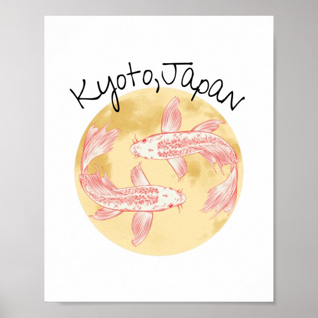 Poster Tao Feng Shui Koi - Terra Ouro - Quioto, Japão (Frente)