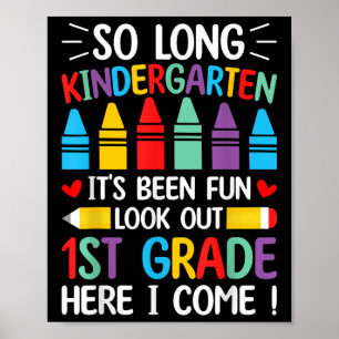 Poster Tão Longa Graduação De Jardim De Infância Primeiro