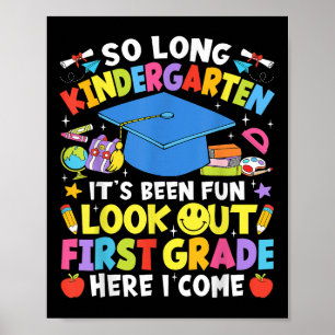 Poster Tão Longa Graduação De Jardim De Infância Primeiro