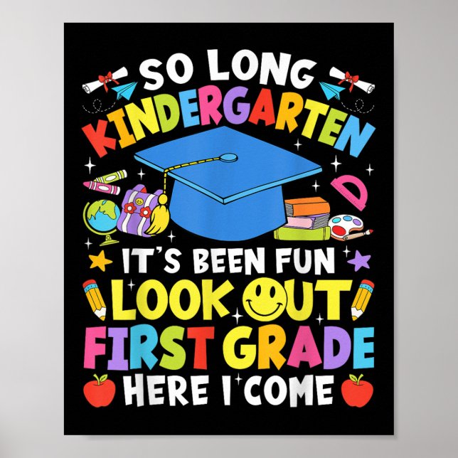 Poster Tão Longa Graduação De Jardim De Infância Primeiro (Frente)