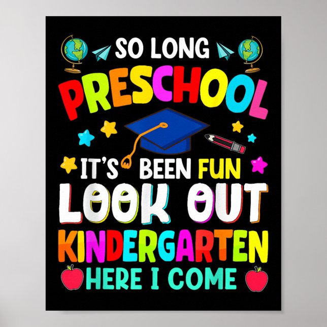 Poster Tão Longo Formando De Graduação Pré-Escolar Crianç (Frente)