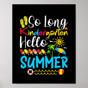 Poster Tão Longo Grau de Jardim de Infância Olá Verão