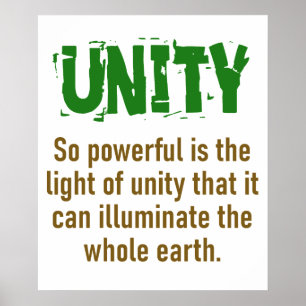 Poster Tão Poderosa É A Luz Da Unidade - Citação Da Unida