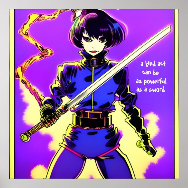 Poster Tão poderosa quanto uma espada. Texto editável. (Frente)
