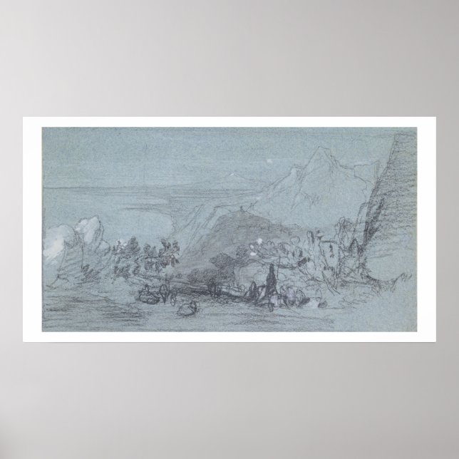 Pôster Taormina, from 'Views of Sicily' (chalk & gouache (Frente)