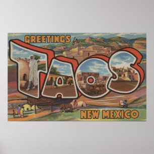 Pôster Taos, letra nova ScenesTaos de MexicoLarge,