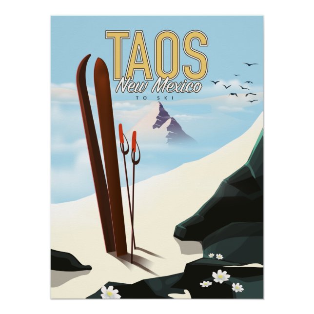 Pôster Taos New Mexico ski poster (Frente)
