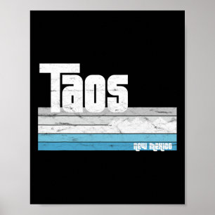 Poster Taos Novo México Nm Retro Vintage Esqui Hiking Mou