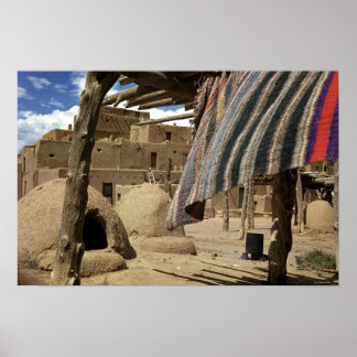 Pôster Taos Pueblo histórico como era em 1938