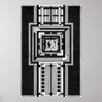 Tapeçaria Art Déco Preto e Branco