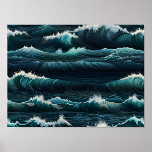 Poster Tapeçaria das Ondas do Oceano