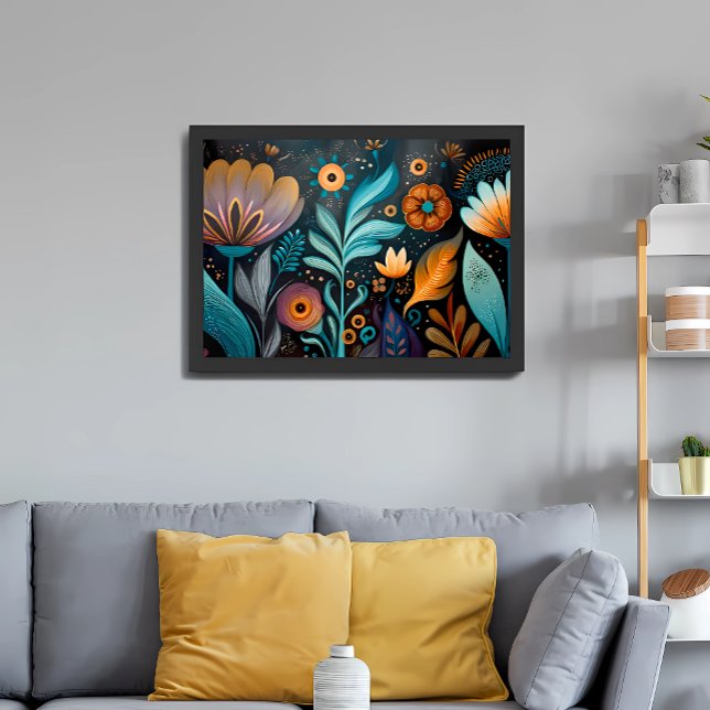 Poster Tapeçaria Floral Boho Moderna (Criador carregado)