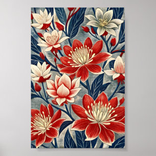 Poster Tapeçaria Floral Vibrante