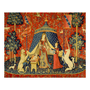 Pôster Tapeçaria Medieval A Dama e o Unicórnio: Arte Fran