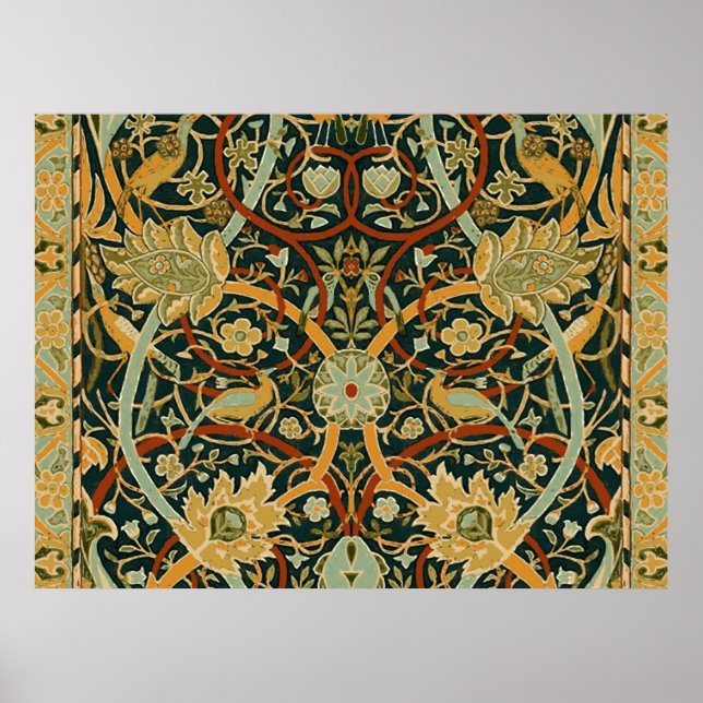 Pôster Tapeçaria Oriental Persa Arte de William Morris (Frente)