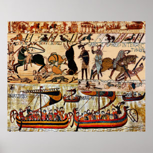 POSTER TAPESIA BAYEUX,KNIGHTS NORMANOS,ARQUERS,VIKING SHI