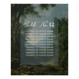 Pôster Tapestry Blue Toile wedding table seating chart