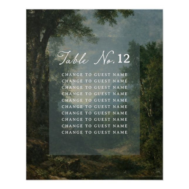 Pôster Tapestry Blue Toile wedding table seating chart (Frente)