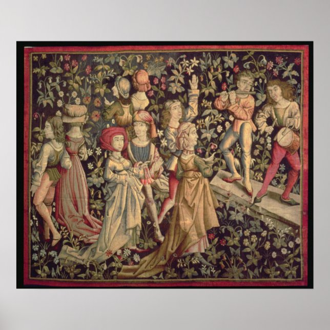 Poster Tapestry depicting dancers and musicians (Frente)