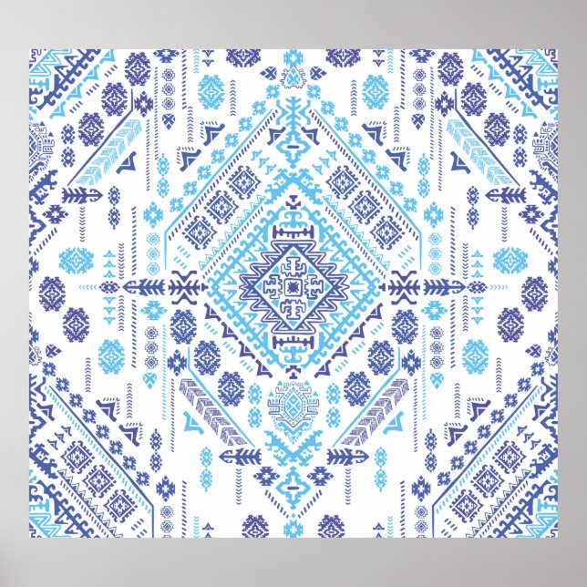 Poster tapete paisley indiano, padrão étnico mandala. (Frente)