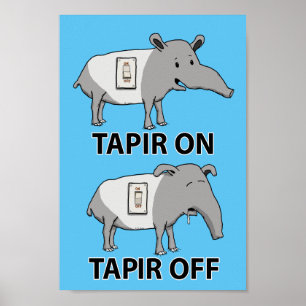 Poster Tapir bonito e engraçado no Tapir fora