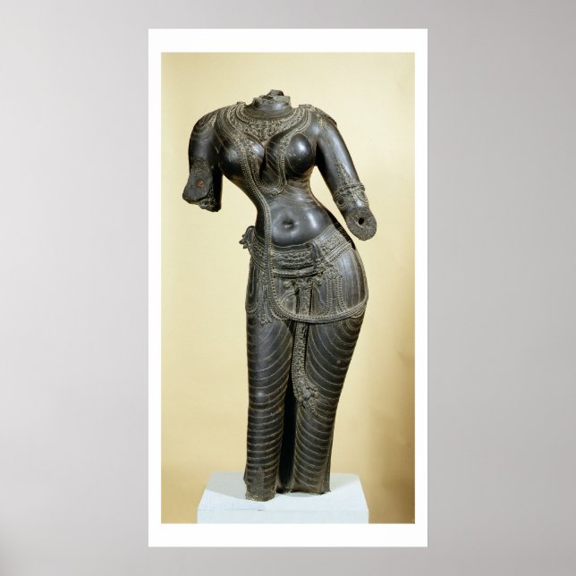 Poster Tara, Nalanda, Bihar, dinastia Pala (pedra) (Frente)