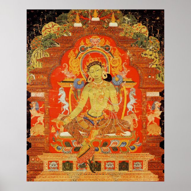 Pôster Tara Verde Deusa Tibetana (Frente)