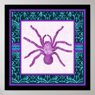 Pôster Tarantula - beira elegante da cerceta & do damasco