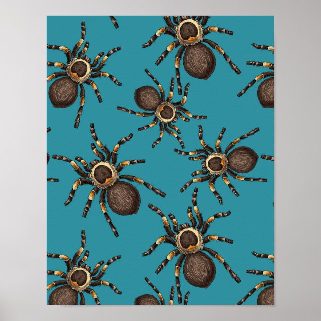 Poster Tarantula em azul (Frente)