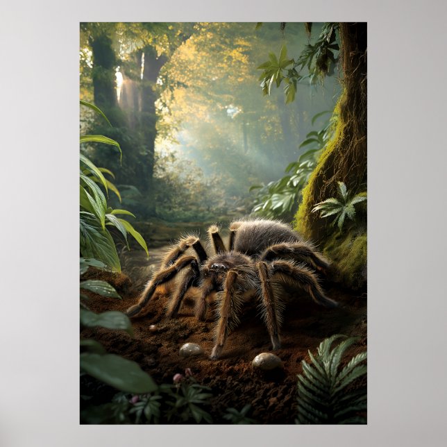 Poster Tarantula na Floresta Tropical Lush (Frente)