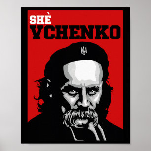 Poster Taras Shevchenko Ela Vchenko Ucrânia Camisa Ucrani