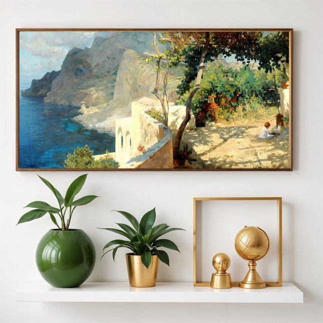 Poster Tarde de verão tranquila em Capri, Brioschi Othmar (Criador carregado)
