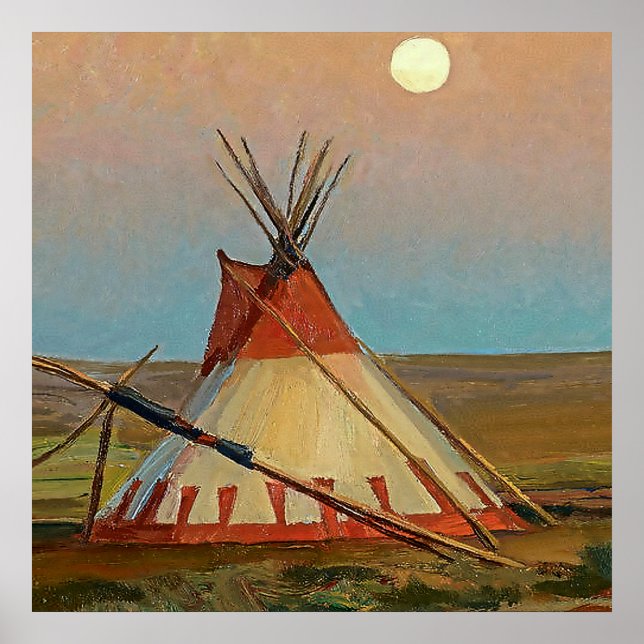Poster “Tarde na Reserva Blackfeet” por Maynard (Frente)
